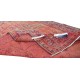 Orange Overdyed Rug for Modern Home & Office Decor, Turkish Handmade Carpet