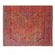 Orange Overdyed Rug for Modern Home & Office Decor, Turkish Handmade Carpet