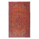 Orange Overdyed Rug for Modern Home & Office Decor, Turkish Handmade Carpet