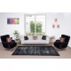 Vintage Distressed Turkish Handmade Area Rug Over-Dyed in Black for Modern Interiors