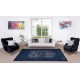 Contemporary Navy Blue Over-Dyed Rug, Vintage Hand-Knotted Turkish Wool Carpet Contemporary Navy Blue Over-Dyed Rug, Vintage Hand-Knotted Turkish Wool Carpet