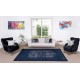 Contemporary Navy Blue Over-Dyed Rug, Vintage Hand-Knotted Turkish Wool Carpet