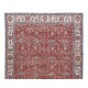 Flower Pattern Vintage Hand Knotted Anatolian Wool Area Rug for Office & Home Decor