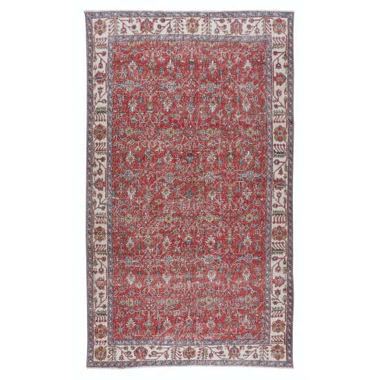 Flower Pattern Vintage Hand Knotted Anatolian Wool Area Rug for Office & Home Decor Flower Pattern Vintage Hand Knotted Anatolian Wool Area Rug for Office & Home Decor