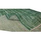 Handmade Vintage Turkish Rug Over-Dyed in Green, Great for Office and Home Decor