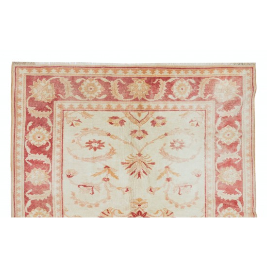 Handmade Vintage Floral Pattern Turkish Wool Area Rug, Ideal for Home and Office Decor