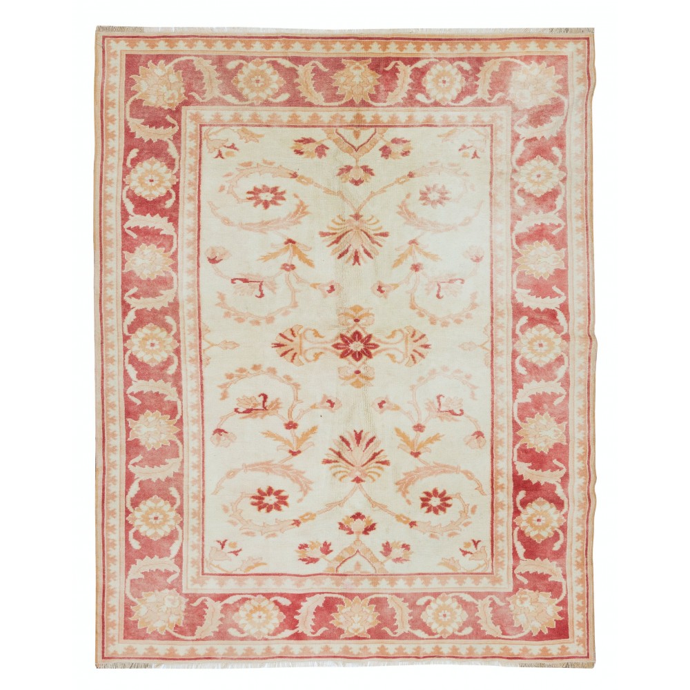 Handmade Vintage Floral Pattern Turkish Wool Area Rug, Ideal for Home and Office Decor