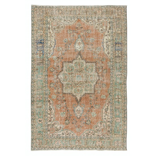 Handmade Vintage Turkish Wool Area Rug for Home and Office Decor