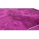 Hot Pink Color Over-Dyed Rug with Floral Garden Design, Vintage Hand Knotted Turkish Carpet