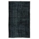 Vintage Handmade Turkish Wool Rug Over-Dyed in Black for Modern Interiors