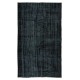 Vintage Handmade Turkish Wool Rug Over-Dyed in Black for Modern Interiors