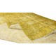 Handmade Yellow Overdyed Rug, Vintage Decorative Wool Carpet From Central Anatolia