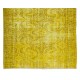 Handmade Yellow Overdyed Rug, Vintage Decorative Wool Carpet From Central Anatolia