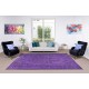 Contemporary Handmade Turkish Vintage Rug Over-Dyed in Purple Color