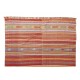 Handmade Stripe Patterned Vintage Turkish Kilim Rug Made of Wool, Reversible