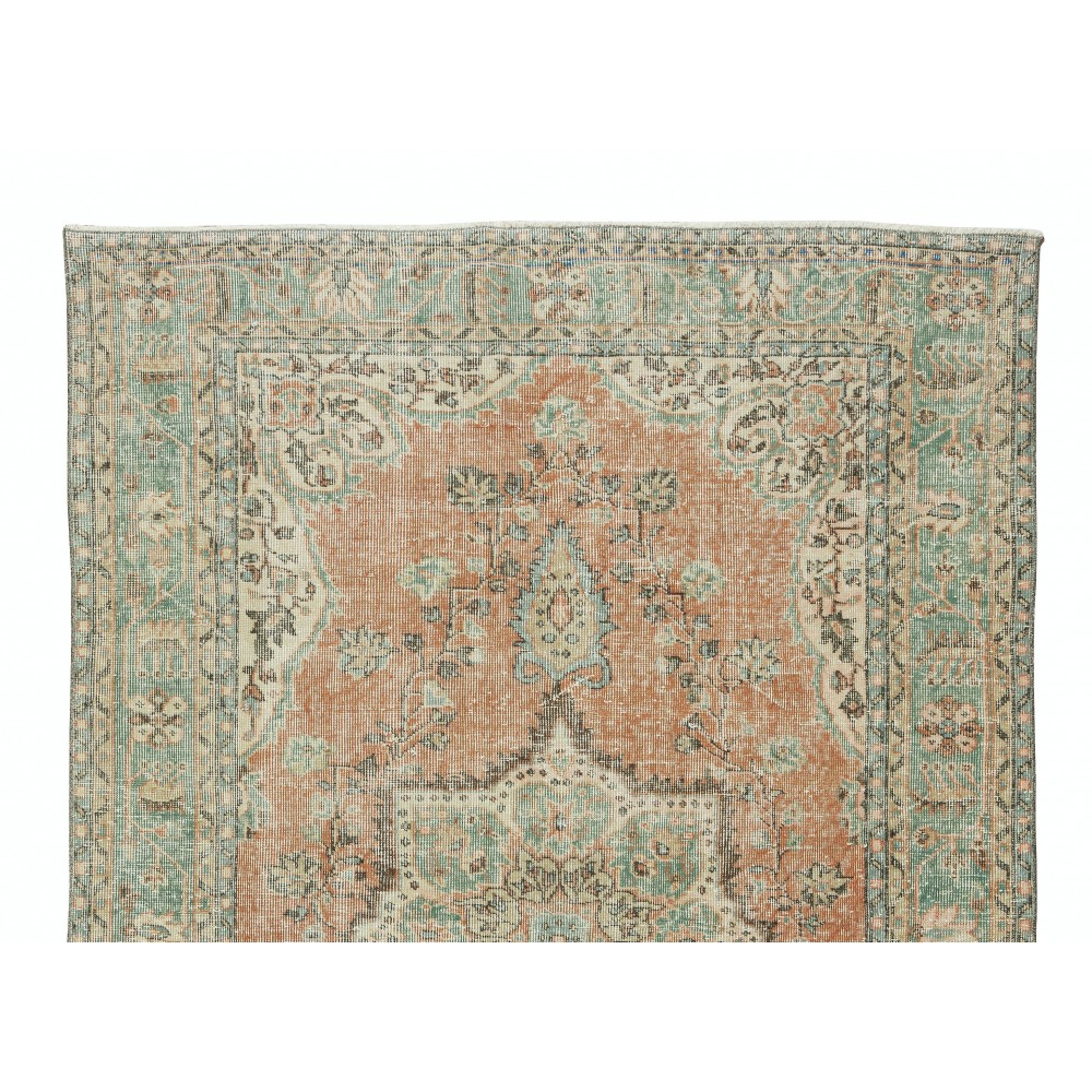 Handmade Vintage Turkish Wool Area Rug for Home and Office Decor