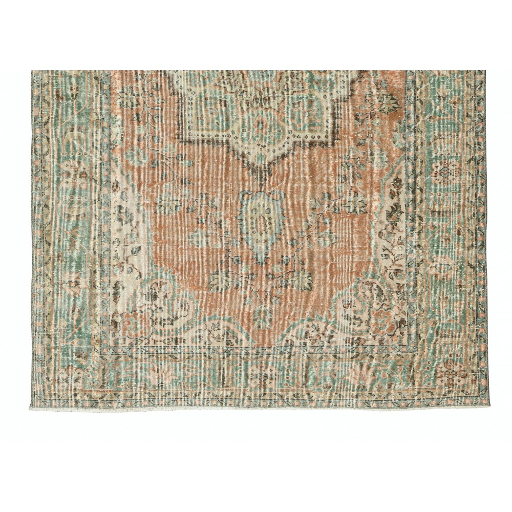 Handmade Vintage Turkish Wool Area Rug for Home and Office Decor