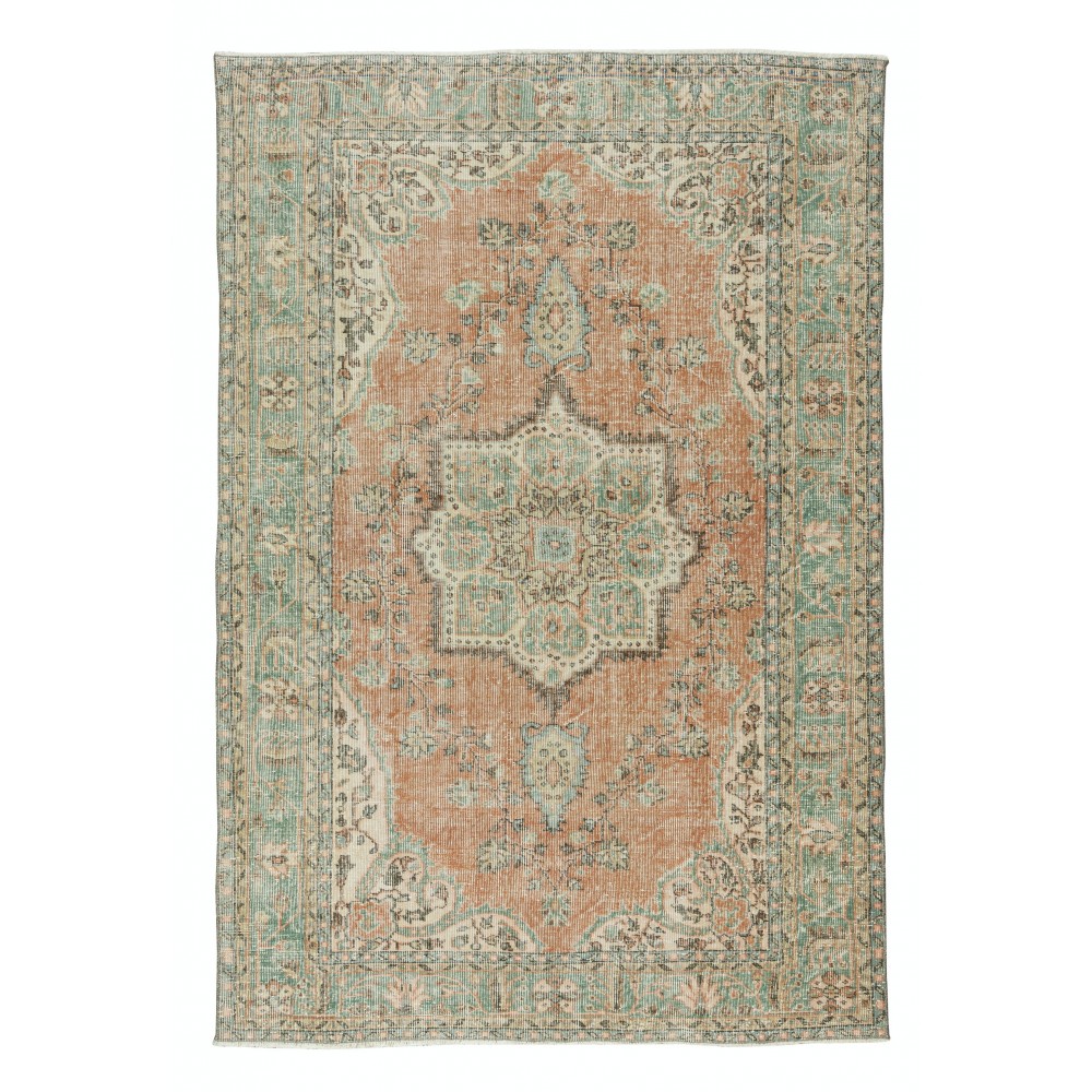 Handmade Vintage Turkish Wool Area Rug for Home and Office Decor