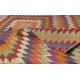 Multicolored Handmade Turkish Wool Kilim, One of a Kind Flat-Weave Rug, Floor Covering