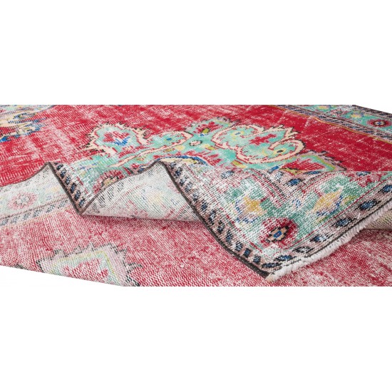 Hand Knotted Turkish Area Rug, Medallion Design Vintage Carpet Hand Knotted Turkish Area Rug, Medallion Design Vintage Carpet