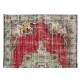 Hand Knotted Turkish Area Rug, Medallion Design Vintage Carpet Hand Knotted Turkish Area Rug, Medallion Design Vintage Carpet