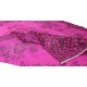 Contemporary Hand Knotted Turkish Wool Rug Over-Dyed in Pink