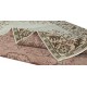Old Handmade Turkish Wool Area Rug in Mint Green, Beige, Brown and Mauve