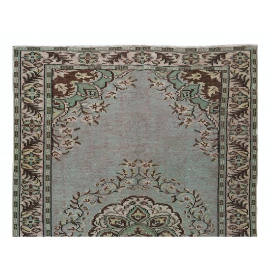 Living Room Decor Rug, Authentic Light Green Over-Dyed Turkish Hand Knotted Carpet Living Room Decor Rug, Authentic Light Green Over-Dyed Turkish Hand Knotted Carpet