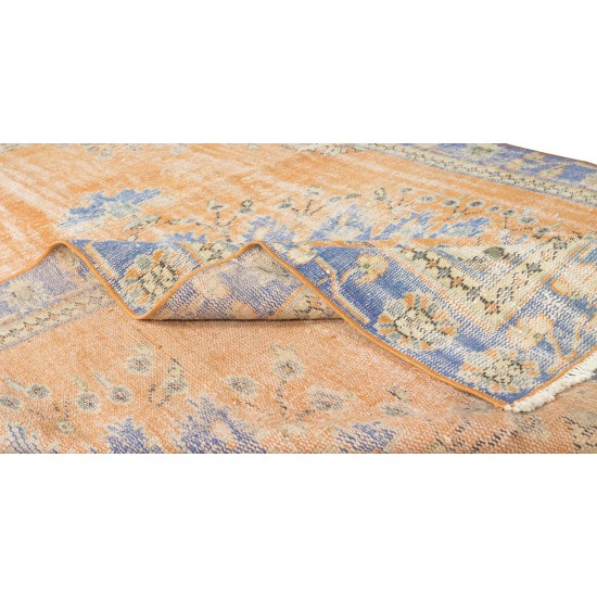 Hand Knotted Vintage Turkish Oushak Rug with Medallion Design Hand Knotted Vintage Turkish Oushak Rug with Medallion Design