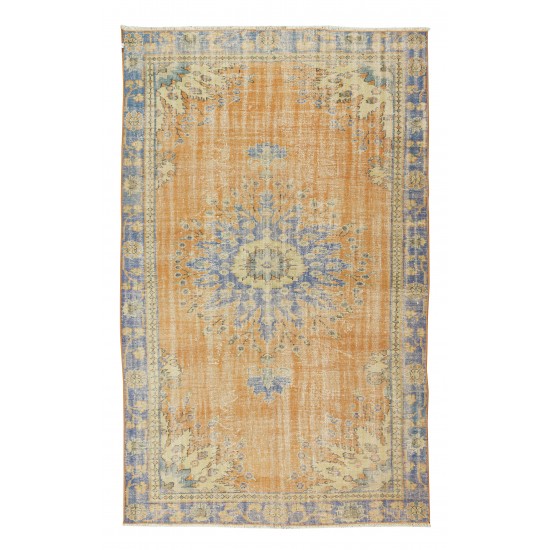Hand Knotted Vintage Turkish Oushak Rug with Medallion Design Hand Knotted Vintage Turkish Oushak Rug with Medallion Design