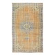 Hand Knotted Vintage Turkish Oushak Rug with Medallion Design