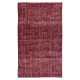 Burgundy Red Over-Dyed Rug for Modern Interiors, Vintage Hand Knotted Turkish Carpet