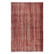 Distressed Handmade Turkish Vintage Rug Over-Dyed in Burgundy Red for Modern Interiors