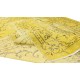 Hand Knotted Yellow Overdyed Wool Rug, Vintage Authentic Carpet From Turkey