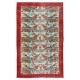 Handmade Floral Pattern Anatolian Area Rug with Red Border