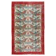 Handmade Floral Pattern Anatolian Area Rug with Red Border