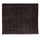 Hand Knotted Vintage Turkish Wool Rug Over-Dyed in Brown 4 Modern Interiors