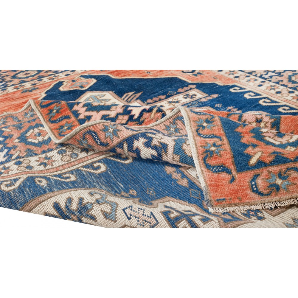 Hand-Made Turkish Rug, Geometric Pattern Carpet, 100% Wool