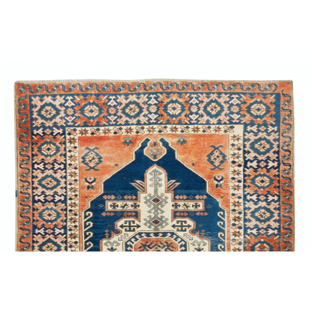 Hand-Made Turkish Rug, Geometric Pattern Carpet, 100% Wool