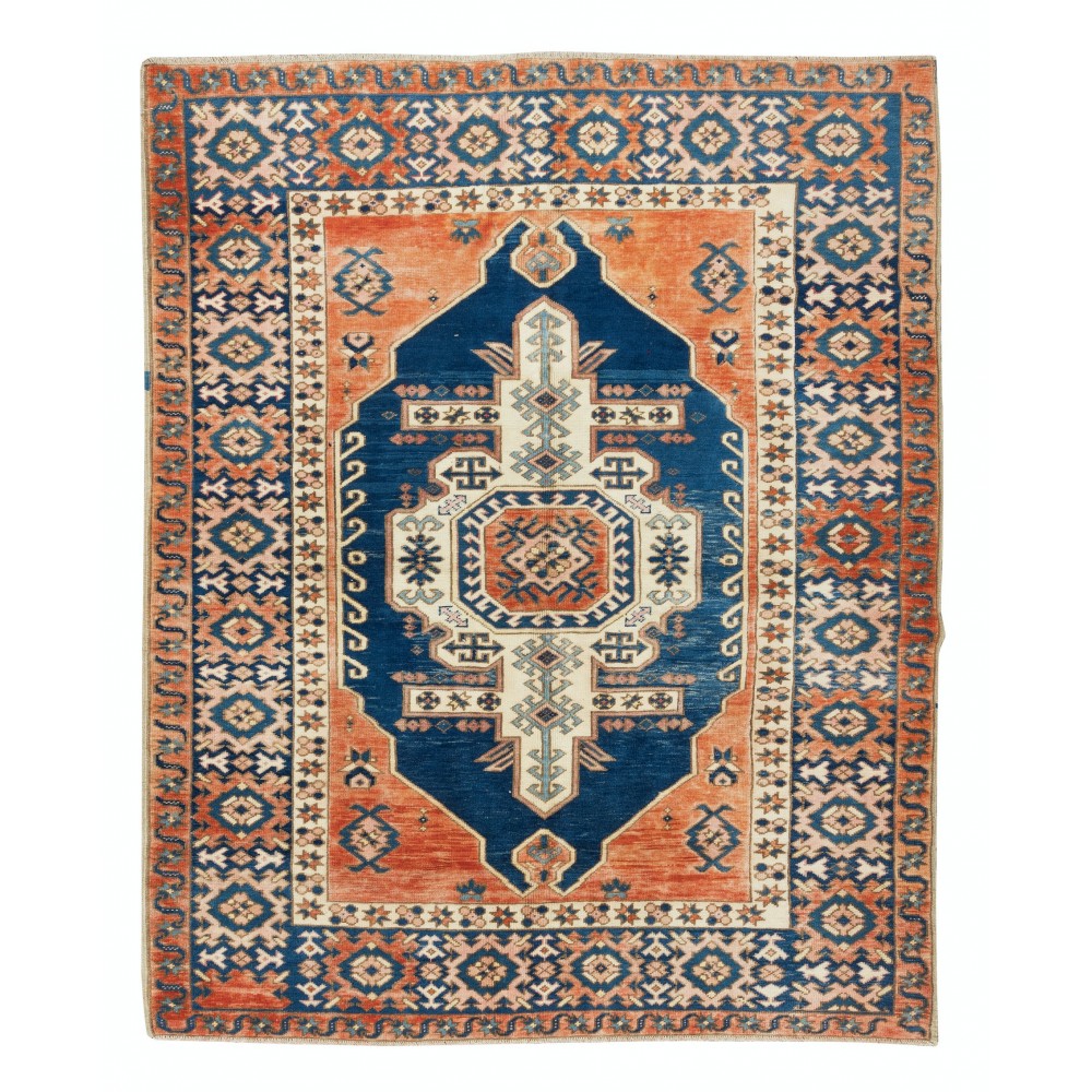 Hand-Made Turkish Rug, Geometric Pattern Carpet, 100% Wool