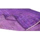 Contemporary Handmade Turkish Rug Over-Dyed in Purple, Vintage Floor Covering