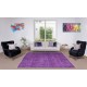 Contemporary Handmade Turkish Rug Over-Dyed in Purple, Vintage Floor Covering Contemporary Handmade Turkish Rug Over-Dyed in Purple, Vintage Floor Covering