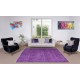 Contemporary Handmade Turkish Rug Over-Dyed in Purple, Vintage Floor Covering