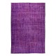 Contemporary Handmade Turkish Rug Over-Dyed in Purple, Vintage Floor Covering Contemporary Handmade Turkish Rug Over-Dyed in Purple, Vintage Floor Covering