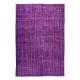 Contemporary Handmade Turkish Rug Over-Dyed in Purple, Vintage Floor Covering