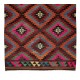 Hand-Woven Vintage Turkish Wool Kilim Rug with Geometric Design