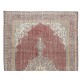 Hand Knotted Vintage Turkish Wool Area Rug with Medallion Design