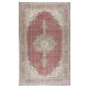 Hand Knotted Vintage Turkish Wool Area Rug with Medallion Design