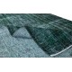 Green Over-Dyed Floor Rug, Hand Knotted Turkish Vintage Wool Carpet for Modern Interiors