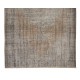 Gray Over-Dyed Rug for Modern Interiors, Vintage Hand-Knotted Turkish Floor Covering